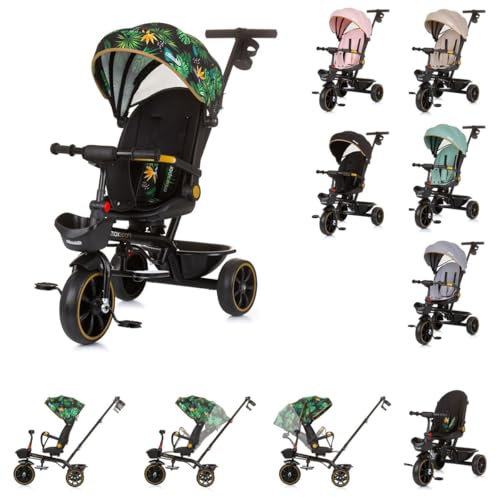 Chipolino Tricycle Max Sport 2 in 1, Dreirad, Becherhalter, Sitz umkehrbar, Korb, Farbe:grün