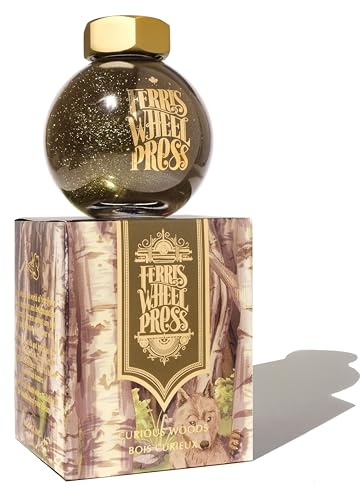 Ferris Wheel Press Fountain Pen Ink, FerriTales Collection, Ash Brown with Duochrome green/pink shimmer, 85ml