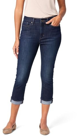 Levi Strauss Signature Gold Women's Mid-Rise Slim Fit Capris (Available in Plus), Dark Orbit, 14