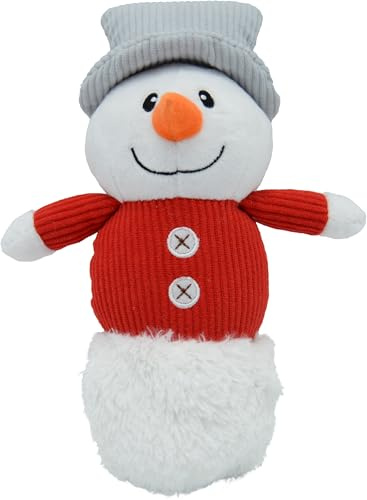 Flamingo Perro Juguete – de Navidad – Chayao muñeco de Nieve Multicolor – 24 cm – Peluche Suave con Squeaker – Diseño navideño