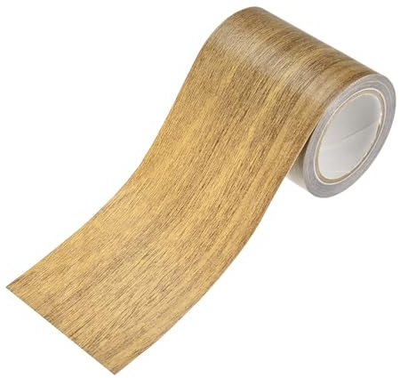 M METERXITY 1-Roll Wood Grain Repair Tape, 2.24in x 15ft Textured Realistic Self-Adhesive Wood Floor Tape Contact Paper for Furniture/Floors/Home [Brown Oak]