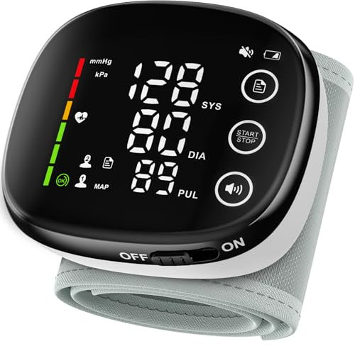 Double Love Wrist Blood Pressure Monitor Led Display, Touch Screen Blood Pressure Cuff Wrist 99x2 Reading Memory Wrist Bp Monitor with Carrying Case