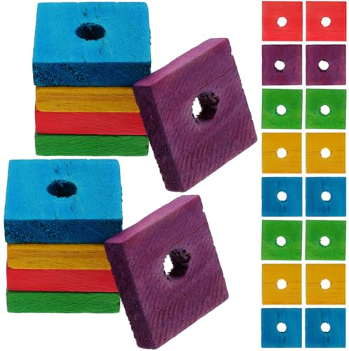 VOSAREA 100pcs Parrot Wooden Chew Toy, Bird Bite Toy, Teeth Grinding Tool, DIY Parrot Toys, Mixed Color