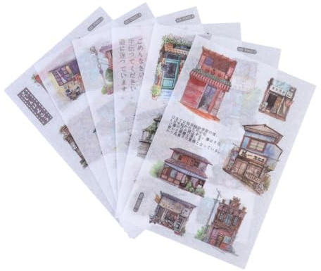 EPIGEIST Pegatinas Washi para Álbum de Recortes y Manualidades, Papel Washi Fácil de Despegar y Pegar, 10 Juegos 6 Hojas Cada Uno, Ideales para Decoración y Seguimiento Aula