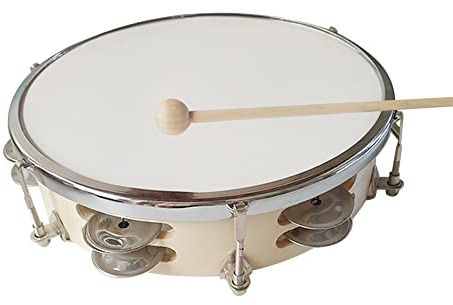 20 cm tamburin handklocka handtrumma med rad jingles slagverk instrument för barn vuxna tidig barndom utbildning musikkänsla utveckling förälder-barn interaktion robust