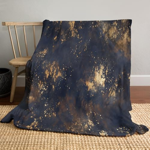 Manta con Textura De Salpicaduras De Pinceladas 130x150cm, Suave Franela Esponjosa Y Calentita, Manta con Motivo De Abstracto Moderno Mantas para Decoración De Sofá Cama
