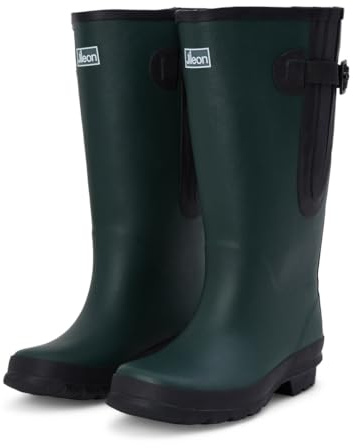 Jileon Extra Wide Calf Rain Boots - Ideal for Wide Feet, Ankles & Calves - Fit 16 to 23” Calves - Durable & Waterproof