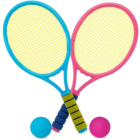 xwin Kids Tennis Set with 2 Rackets, 2 Balls, Garden Tennis Racquet Set, Summer Outdoor Game, Light Weight & Smooth Edges, Travel Friendly, Improve Kids Sports, Perfect Sports Gift Set for Children