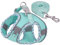 Factorys Hundegeschirr für kleine, mittelgroße und große Hunde, kein Ziehen, Welpengeschirr und Leine-Set, Verstellbar, Mint Green, Turquoise, XXS, Fischgrätmuster