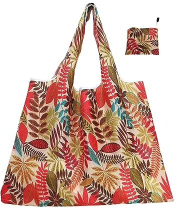 Borsa per la Spesa Portatile e Pieghevole, 58 x 68 cm, Grande e Riutilizzabile, Impermeabile, Perfetta per Shopping, Viaggi, Picnic, Spiaggia
