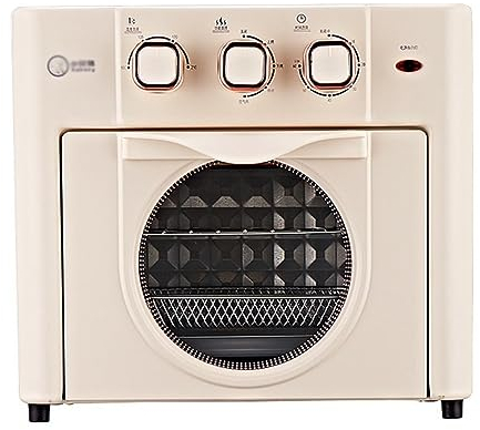 Friggitrice Ad Aria Domestica da 18 Litri Friggitrice Ad Aria Leggera E Grassa Forno A Pentola Fritta Ad Aria Multifunzionale di Grande capacità 3 Manopole Meccaniche (Color : Beige, S : 18L)