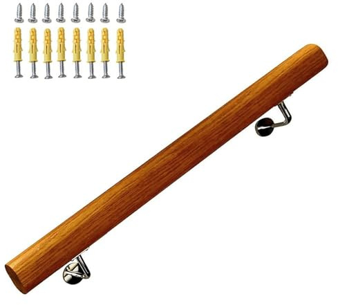 Pasamanos de madera para escaleras interiores Pasamanos de escalera de pared para el hogar, baño, pasillo, terraza, barandillas de escaleras con soportes de acero inoxidable, pasamanos ( Size : 200cm