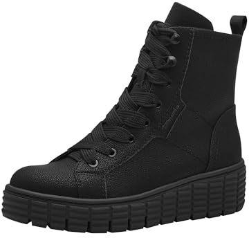Tamaris Botines de Tacón para Mujer Veganos, Negro, 39 EU