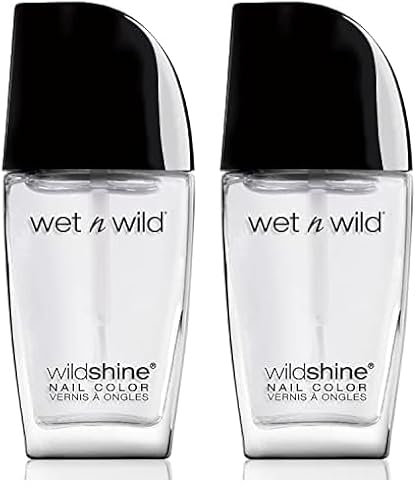 wet n wild Shine Nail Color - Protecteur d'Ongles Transparent (Lot de 2 x 12,3 ml)