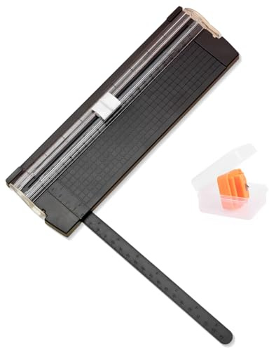 KEWUF 1 Pcs guillotina de papel, guillotina, Guillotina de Papel, A4, Cizalla, Cortador, Máxima Precisión, Bloqueo Automático, con Regla de Extensión, para Papel, Fotos, Cupones y Etiquetas