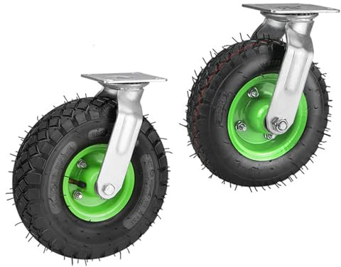 Ruedas Para Muebles Pesados 215mm,Ruedas para Muebles Fijo,Juego de 2 ruedas giratorias,Neumáticas Silenciosas Sobre Llantas De Acero Con Amortiguación,Adecuadas Para Carros y Transportadores