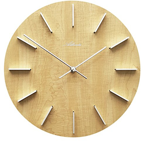 Atlanta 4419/30 Quarz Wanduhr Erle