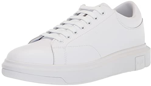 ARMANI EXCHANGE Venice Con Logo Ricamato Sulla Suola Della Piattaforma, Scarpe da ginnastica Uomo, Bianco Opaco, 39 EU