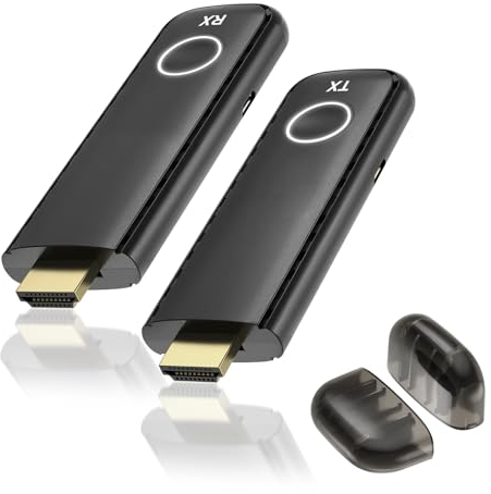 MT-Viki HDMI Wireless Transmitter Receiver HDMI Drahtloser Sender und Empfänger 2.4/5GHz HDMI Adapter zum Video von Laptop, PC auf Monitor Projektor HDTV Plug&Play 1080P@60z