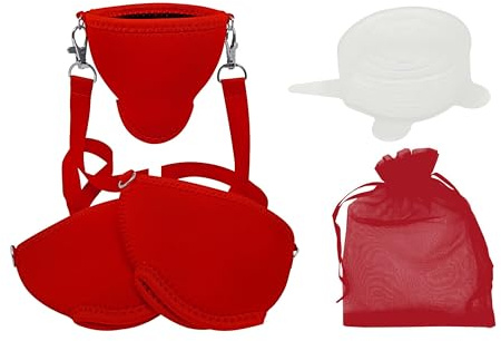 Eff Em Concept WineHolder – vinglashållare för halsen, vinglashållare inkl. nackband (snodd) (röd – set om 3)