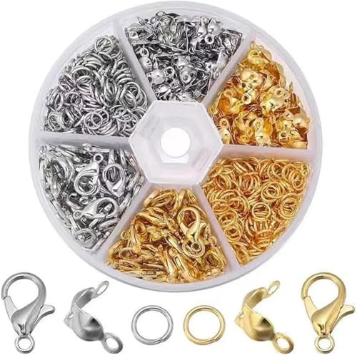 BRITECO 460pcs Lobster Clasps for Jewellery Making - Durable Bracelet and Necklace Clasp Kit, Metal Clasps, Easy to Use for DIY Crafts and Repairs, Perfect for Jewellery Projects