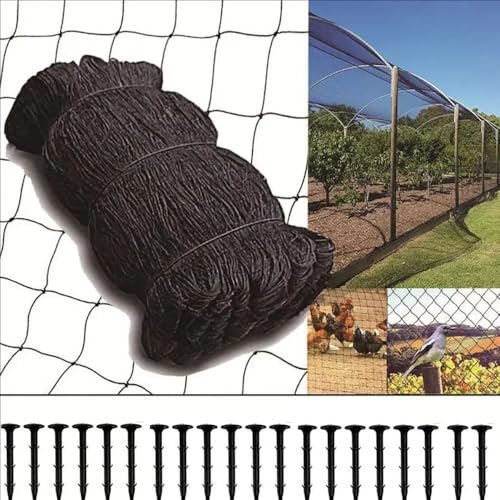 Rete Anti Uccelli,Rete Per Uccelli,Rete Anti Piccioni,30x15 m,Rete a Maglie Robuste Riutilizzabile,con 20x Pioli di terra, Può in qualsiasi,Maglia 5*5,per Frutta Verdura Piante Proteggere (30*15M)