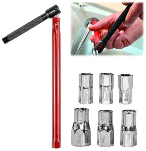 KYYGKY 7 PCS Llaves para Grifo de Fregadero, Llave Tuerca Grifo 8/9/10/11/12/14 mm, Llave Apretar Grifo, Llaves de Tubo Huecas, Llave de Tubo para Grifo Fregadero, Llave para Apretar Grifo Lavabo