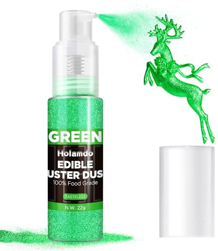 Essbarer Glitzer Spray Grün & Farbtönend 22g - Lebensmittel Essbares Glitzer für Getränke, Geschmacklos Essbare Glitzerpulver, Lebensmittel Spray für Tortendeko, Fondant, Cocktails, Drinks Decor