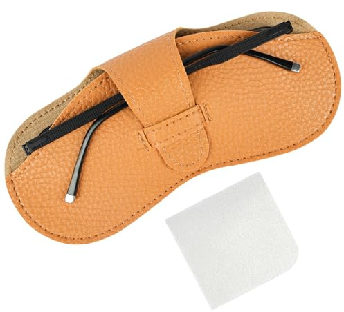BUTBU Custodia Occhiali Morbida, Astuccia Sacchetto, Marrone Chiaro