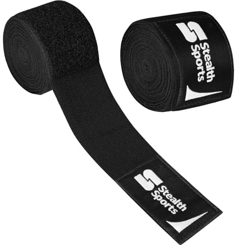 Boxing Hand Wraps Inner Gloves, 4.5m Elasticated Thumb Loop Bandages, Under Mitts Straps Wrist Protection, Muay Thai MMA Kickboxing Martial Arts, Speed Bag Punching Training