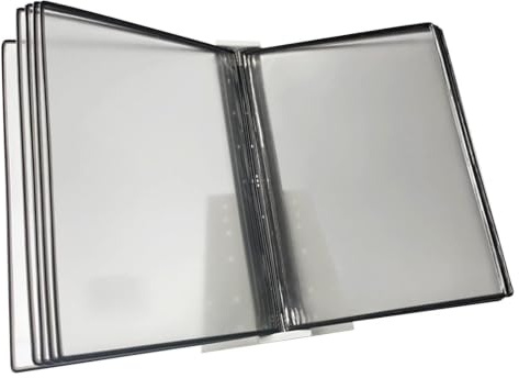 Metall Bordställ 10 A4 Fickor för Dokumentreferens(Black)