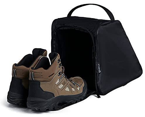Case4Life Schwarze Wasserabweisende Stiefeltasche. Idealer Schuhbeutel für Arbeitsschuhe, Wanderschuhe, Kletter- oder Rugby-/Fußballschuhe