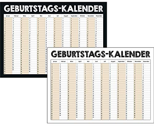 Immerwährender Kalender/Geburtstagskalender/Dauerkalender/einseitig DIN A3 gefaltet