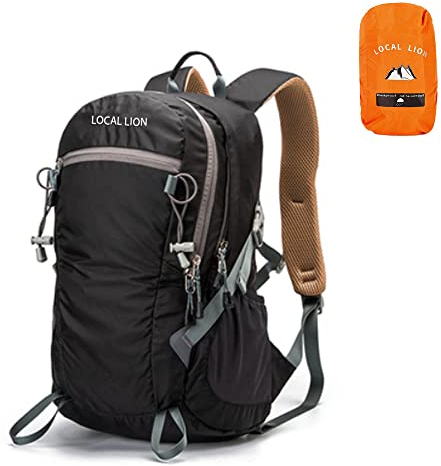 LOCAL LION Wanderrucksack Fahrradrucksack Rucksack 20L für Damen & Herren mit Regenschutz zum Wandern Trekking Camping Fahrradfahren Sport Uni Schule
