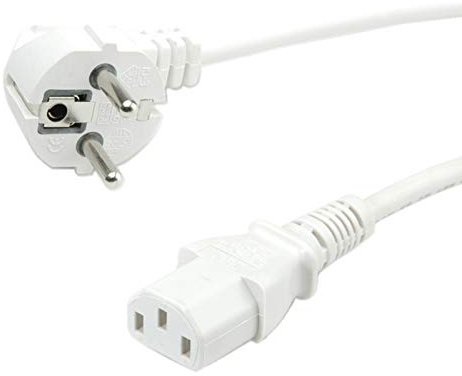 VALUE Netzkabel, gerade IEC-Buchse, weiß, 0,6 m