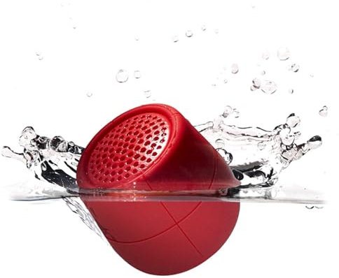 Lexon Mino X Floating Bluetooth Speaker, IPX7 Water Resistant, Rechargeable & Pairable - Red