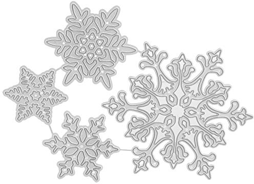Snowflake Cutting Dies, Metal Snow Flower Die Cuts, Snowflake Lace Cutting Dies Christmas Xmas Embossing Stencils for Paper Card Making DIY Scrapbooking Photo Album Craft Decor