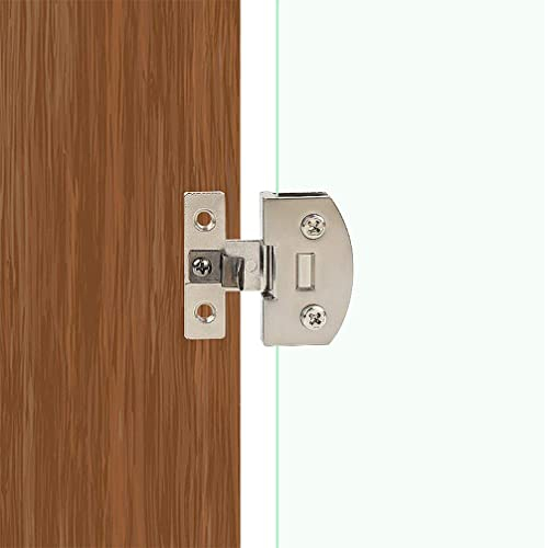 WANLIAN Pince à verre (1 paire) Charnière de porte d'armoire en Charnière de porte de réfrigérateur à vin en acier inoxydable Pince à sans poinçonnage (Large)