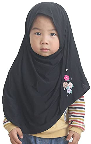 Modest Beauty One piece Baby Kids Muslim Islamic Scarf Hijab for 3-8 Years Old Little Girls Ready to Wear