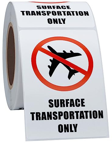 Hycodest 2x3 Surface Transportation Only Warning Labels Shipping Labels for Special Cargo 300 pcs