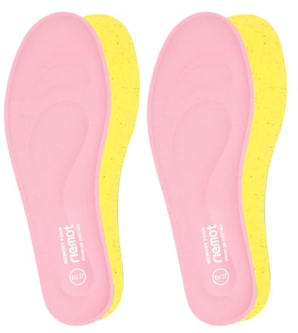 riemot 2 Pairs Memory Foam Insoles for Men and Women,Replacement Inner Soles for Sports,Work Boots,Trainers,Sneakers and Walking Shoes,Cushioned Soft Shoe Inserts
