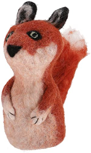 GURU SHOP Filz Eierwärmer, Handgemachte Filzdekoration aus Nepal, Filztier - Fuchs, Orange, 14x8x8 cm, Küchenaccessoires, Sonstiges