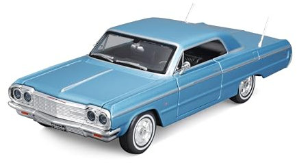 Maisto 1964 CHEVROLET IMPALA Classic Car - 1:24 Scale - Incredibly Detailed Die-Cast Replica Collectible Model Vehicle, Blue