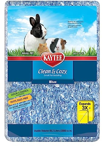 Litière Propre et Douillette Clean et Cozy pour Les Animaux de Petite Taille/rongeurs/Hamster, Bleue, Très Faible émission de poussière à 99.9%, Contrôle des Mauvaises odeurs, 49.2 L