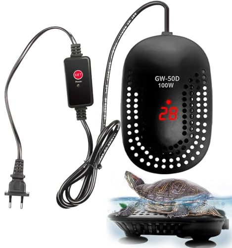 Nizirioo 100W justierbare Aquarium Heizung Digitaler Aquarienheizer Aquarien Regelheizer Digital Fish Tank Heizung mit LED-Anzeige mit Schutzabdeckung und Controller für Fisch und Schildkröte 50-120L