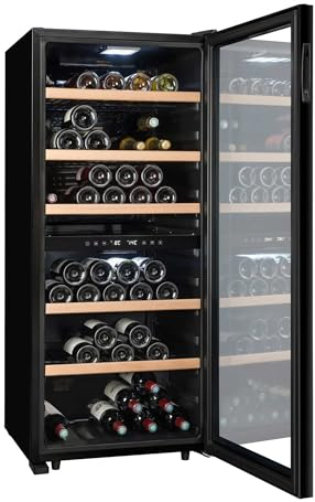 LA SOMMELIERE Cave de mise à température double zone LS102DZBLACK 102 Bouteilles