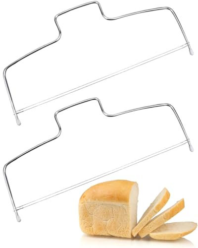 Zeayebsr 2pcs Affettatrice Per Torte a Filo, Taglia Torta Regolabile, Affettatrice Per Torta a Filo Da Taglio, Tagliatorte in Acciaio Inox Con Fili Taglio, Torta Affettatrice in Acciaio Inossidabile