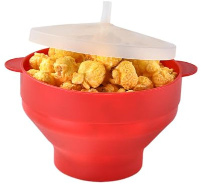 Popcorn Popcorn pour micro-ondes, bol à pop-corn en silicone avec couvercle et poignées, machine à popcorn pliable pour micro-ondes, bol à air chaud facile à faire du pop-corn