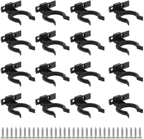 16 Stück Sockelleisten Clips Küchen Sockelblende Clips für Sockelleisten Küche Küchensockel Befestigungsclips Sockelblendenhalter Schwarz Kunststoff mit 48 Schrauben für Küchenfüße 32-42mm