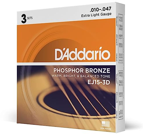 D'Addario A-Git.Saiten EJ15-3D 10-47 Phosphor Bronze 3er Set